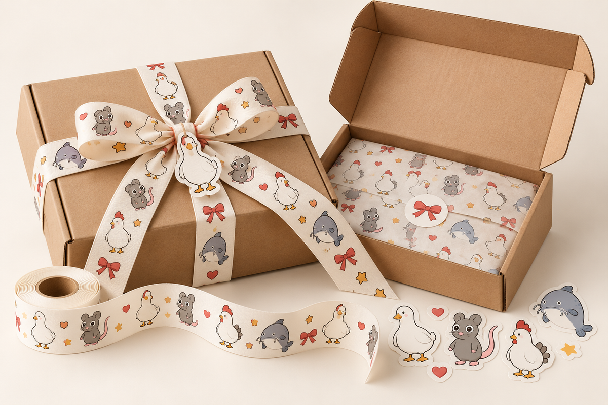 Custom Packaging and Ribbon