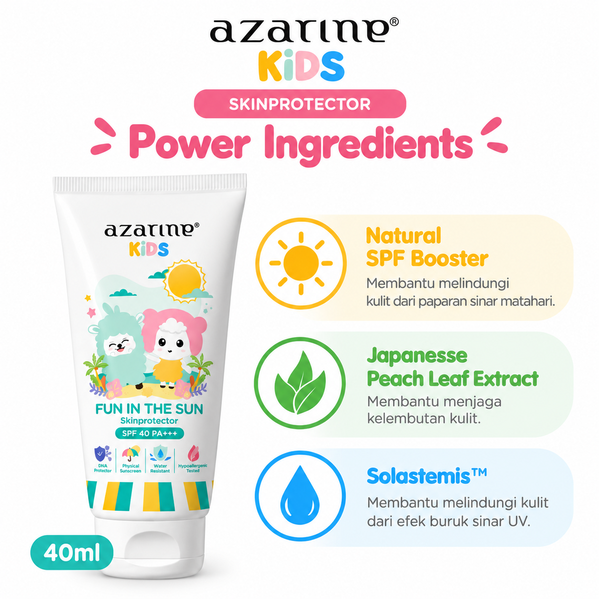 Azarine Kids Fun In The Sun Skin Protector Sunscreen SPF 40 PA+++ 40m